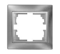 Cadre argenté à 1 élément, série Europe, idéal pour les installations électriques et décoratives dans les maisons et les bureaux. Élégance et fonctionnalité en un seul produit.