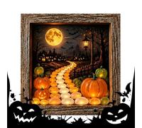 Cadre Boîte À Souvenirs Halloween Rustique Lumineuse Gothique