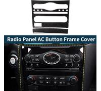 Cadre Bouton Panneau Radio pour Ac Pour Infiniti G37 08-13 / G35 07-08 / G25 11-12 / Q60 14-15 Autocollant Garniture Intérieure Console En Fibre De Carbone Noire 1 Ensemble