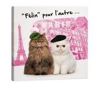 Cadre chats Félin pour l'autre Paris 40 x 40 cm