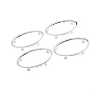 Cadre circulaire décoratif pour grille d'aération de voiture avec finition argentée galvanisée conçue pour Ford Focus 2 de 2005 à 2013 4 pièces