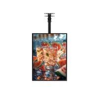 Cadre d’Affiche LED Ultra-Mince - Panneau d’Affichage Mural Lumineux avec Poteau Télescopique, Caisson Publicitaire Rétroéclairé pour Restaurants, Bars, Commerces