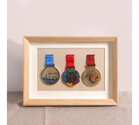 Cadre D'affichage De Médaille en Bois Massif, Boîtes De Présentation pour Médailles De Course, 21x30cm, Couleur Multiple, Longue Durée, Convient À Les Badges De Médailles Sportives ( Color : D , Size