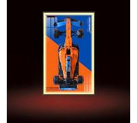 Cadre d'affichage mural compatible avec L-E*G-O 42141 F1 - 80 × 50 cm - Vitrine murale pour Technic Mc-Laren For-mula modèle, pour les fans de course (modèle non inclus) (A, lumière)