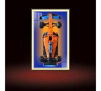 Cadre d'affichage mural compatible avec L-E*G-O 42141 F1 - 80 × 50 cm - Vitrine murale pour Technic Mc-Laren For-mula modèle, pour fans de course (modèle non inclus) (B, lumière)