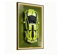 Cadre d'affichage mural LED pour Lego Technic 42115 Lamborghini Sián FKP 37, vitrine verticale en acrylique avec crochet caché, panneau arrière effet miroir et éclairage RVB (modèle non inclus)