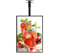 Cadre d'affichage mural ultra-mince, Caisson lumineux for panneau de menu LED, support réglable en alliage d'aluminium, plusieurs tailles(50x80cm)