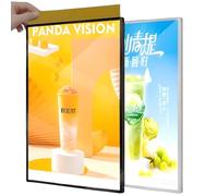 Cadre D'affiche de Menu LED Mural, Support de Panneau Ultra Slim Sign Light Up Boardlit Affiche Affiche Publicitaire Boîte Lumineuse pour Restaurant, Bar, Hôtel, Événements, Magasin, Black 61*84.8cm