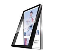 Cadre d'affiche LED - Support mural d'extérieur en aluminium - Rangement étanche avec serrure pour affichage publicitaire