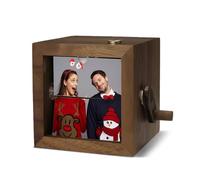 Cadre d'album à rabat en bois à manivelle Cadeau de mariage pour mariée et marié
