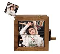 Cadre d'album photo personnalisé en bois à rabat, boîte d'animation personnalisée avec éclairage LED, cadeau de vacances attentionné pour amis, meilleures amies et sœurs pour Noël, un anniversaire ou