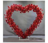 Cadre d'arche de mariage en métal en forme de cœur - Accessoires décoratifs pour ballons et fleurs, support de toile de fond en forme de cœur pour jardin, décoration de mariage et de fête