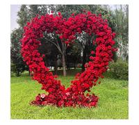 Cadre d'arche de mariage en métal en forme de cœur - Accessoires décoratifs pour ballons et fleurs, support de toile de fond en forme de cœur pour jardin, décoration de mariage et de fête