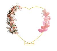 Cadre d'arche de mariage en métal - Support de fond en forme de cœur - Support pour arche de ballon doré - Support pour mariage, anniversaire, fête, cérémonie - 200 x 200 cm