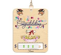 Cadre d'argent pour diplômé - Porte-monnaie en bois pour diplômé 2024 - Décoration pour diplômé du lycée pour amis, étudiants, camarades de classe, fils, fille, b, Refer to description, Unisexe