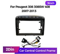 Cadre d'autoradio 9 pouces 2 Din, pour Peugeot 308 308SW 408 2007 - 2013, Kit de tableau de bord Audio, cadre d'installation, câble Canbus Frame