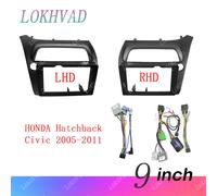 Cadre d'autoradio 9 pouces pour HONDA Hatchback-Civic 2005-2011 LHD RHD, Kit de montage de panneau de garniture, Installation stéréo 2 Din RHD-frame wire-A