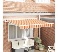 vidaXL Cadre d'auvent rétractable en polyester revêtement PU Bleu marine 350x200 cm