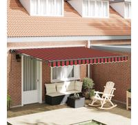vidaXL Auvent rétractable Cadre polyester revêtement PU Manuel Orange/Marron 400x300 cm