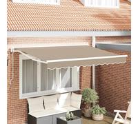 vidaXL Auvent rétractable cadre polyester revêtement PU Beige 350x200 cm