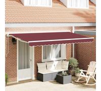 Vidaxl Auvent Rétractable Bordeaux 350x200 Cm Tissu