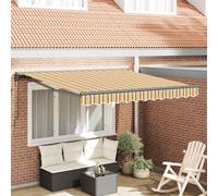 vidaXL Auvent rétractable - Abri extérieur, voile solaire résistante - Jaune/Gris 350 x 250 cm