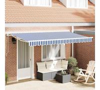 Vidaxl Auvent Rétractable Bleu Et Blanc 350x200 Cm