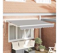 vidaXL Store Automatique en Gris Anthracite et Blanc, 300 x 200 cm. Un Store électrique en Polyester Qui s'ajuste pour Te Donner de l'ombre Dehors - idéal pour Ton Jardin, ta terrasse ou ta véranda.