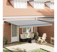 vidaXL Auvent Rétractable Anthracite et blanc 450 × 300 cm, Abri d'extérieur ajustable, auvent rétractable moderne, voile solaire résistante aux intempéries pour jardin