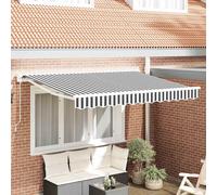vidaXL Auvent rétractable Cadre en polyester revêtu PU Anthracite et blanc 350 x 200 cm