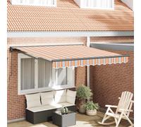 vidaXL Auvent Rétractable Bleu et Orange 350 x 250 cm, Auvent réglable, Design Moderne, Couverture Durable, Solution d'ombre rétractable pour Jardin et terrasse