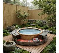 Cadre de Bain à Remous Cadre de Spa d'Extérieur Noir Résine Tressée vidaXL