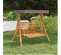 Cadre de balançoire avec toit - vidaXL - Anthracite - Bois massif courbé - Finition teck - 175x101x161,5 cm