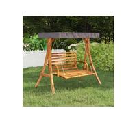 vidaXL Cadre de balançoire toit anthracite Bois courbé à finition teck, Anthracite, polyester