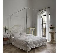 Cadre de baldaquin de lit pour lit double, moustiquaire élégante avec poteaux d'angle, matériaux polyvalents pour une décoration de chambre élégante, parfait pour un environnement de sommeil