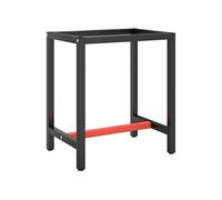 vidaXL Cadre de banc de travail – métal noir et rouge mat 70x50x79 cm