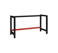 Cadre de banc de travail Métal 150x57x79 cm Noir et rouge