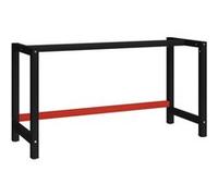 Cadre de banc de travail Métal 150x57x79 cm Noir et rouge Noir G