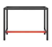 vidaXL Cadre de banc de travail Métal 110x50x79 cm Noir et rouge Pieds enduits de poudre Durable