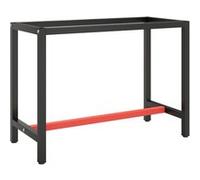 Cadre de banc de travail Noir et rouge mat 110x50x79 cm Métal Noir G