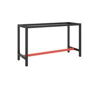 vidaXL Cadre de banc de travail – Noir et rouge mat, 140x50x79 cm, métal, résistant