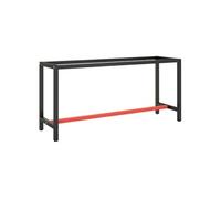 Cadre de banc de travail Noir et rouge mat 170x50x79 cm Métal