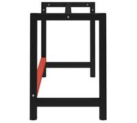 Vidaxl Cadre De Banc De Travail Métal 120x57x79 Cm Noir Et Rouge Rouge