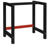 Cadre de banc de travail - vidaXL - Métal - Noir et rouge - 80x57x79 cm