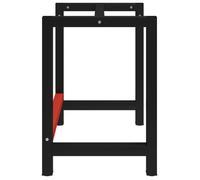 vidaXL Cadre de banc de travail Métal 80x57x79 cm Noir et rouge - Barre renforcée