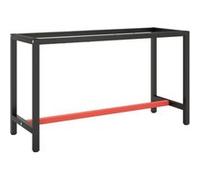 Cadre de banc de travail - VIDAXL - Noir et rouge mat - 140x50x79 cm - Métal - Résistant Noir G
