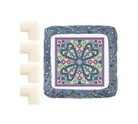 Cadre de bande antidérapante - 40 x 40 cm | Cerceau de broderie pour tapis de crochet, couverture de cerceau à broder, cadre en bande avec 4 en mousse anti-collision cadres carrés ronds