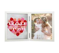 Cadre De Boîte D'ombre Rose Eternelle Personnalisé avec Photo Nom pour Maman Grand-mère ,Cadre d'ombre de Mémoire Boîtes D'affichage D'ombres Idee Cadeau Anniversaire de Fête des Mères Femme