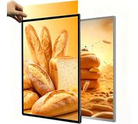 Cadre de boîte lumineuse LED mince, affichage de poster éclairé mural, panneau de menu pour restaurant, café, publicité en magasin silver A4/22.5 * 30.4CM