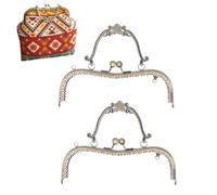 Cadre de bourse métallique, Cadre de fermoir à sac à main 2 PC avec poignée 20,5 cm Classe de baiser verrouillage rétro Handle en relief accessoires de quincaillerie (Qinggu B01-029-00548)